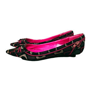 Vintage NR Not Rated Women's Low Heel Dressy Shoes Geometric Print Bow 9